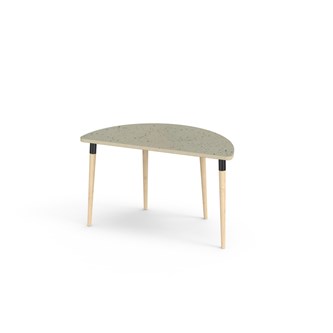 My bord linoleum halvrundt 120-60 cm sort manchet