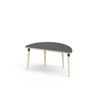 My bord linoleum halvrundt 120-60 cm sort manchet