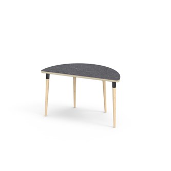 My bord linoleum halvrundt 120-60 cm sort manchet