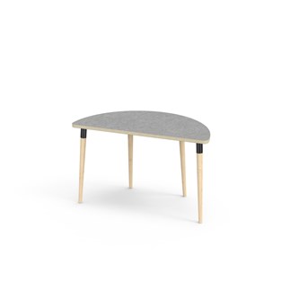 My bord linoleum halvrundt 120-60 cm sort manchet