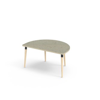 My bord linoleum halvrundt 120-80 cm sort manchet