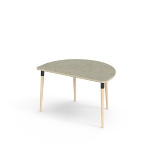 My bord linoleum halvrundt 120-80 cm sort manchet