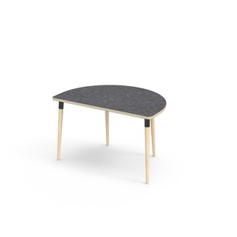 My bord linoleum halvrundt 120-80 cm sort manchet