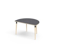My bord linoleum halvrundt 120-80 cm sort manchet
