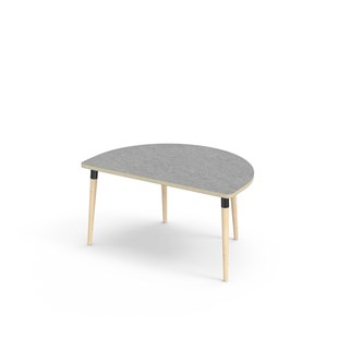 My bord linoleum halvrundt 120-80 cm sort manchet