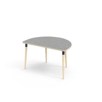 My bord linoleum halvrundt 120-80 cm sort manchet