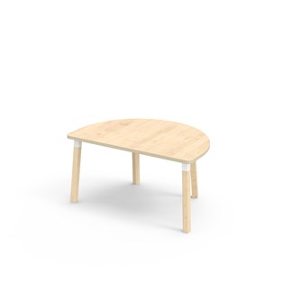 Helmi bord laminat halvrunt 120-80 cm hvid manchet
