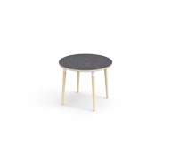 My bord linoleum Ø90 cm hvid manchet