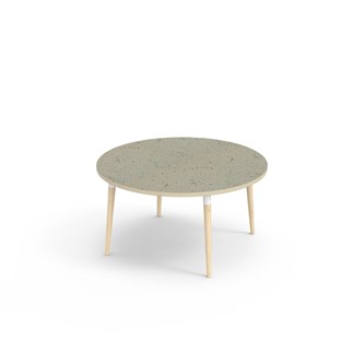 My bord linoleum Ø120 cm hvid manchet