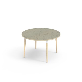 My bord linoleum Ø120 cm hvid manchet