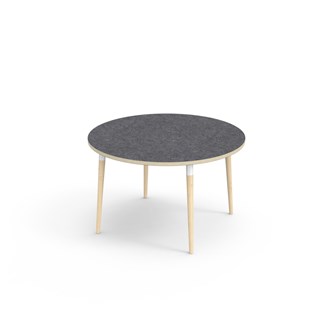 My bord linoleum Ø120 cm hvid manchet