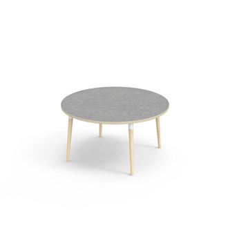 My bord linoleum Ø120 cm hvid manchet