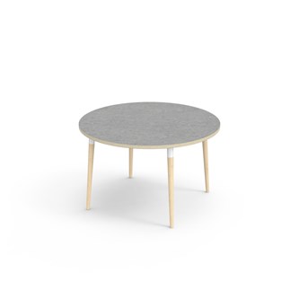 My bord linoleum Ø120 cm hvid manchet