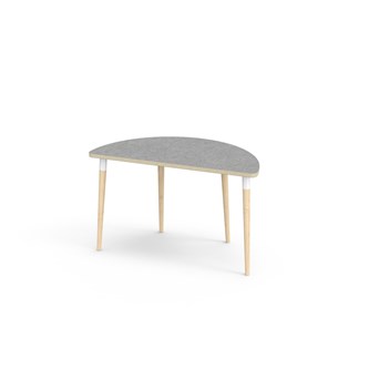 My bord linoleum halvrundt 120x60 cm hvid manchet