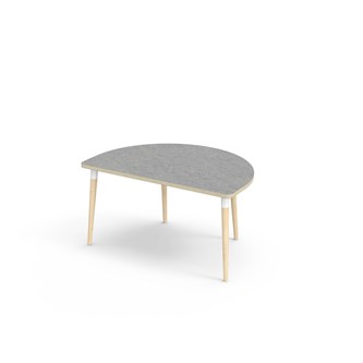 My bord linoleum halvrundt 120x80 cm hvid manchet