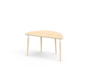 My bord laminat halvrundt 120x60 cm hvid manchet