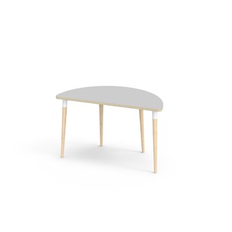 My bord laminat halvrundt 120x60 cm hvid manchet