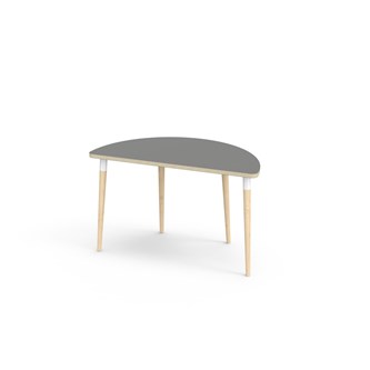 My bord laminat halvrundt 120x60 cm hvid manchet