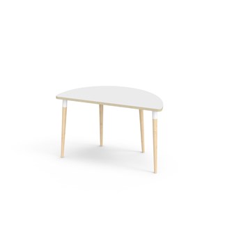 My bord laminat halvrundt 120x60 cm hvid manchet