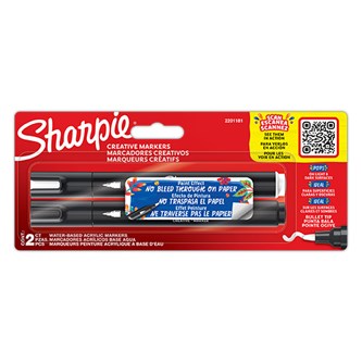 Sharpie Acrylic marker sort og hvid
