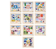 Puslespil med forskellige erhverv 10 stk.