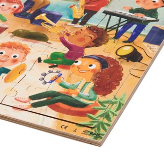 Puslespil med forskellige musikinstrumenter