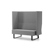 Mr. Box Highback 2-pers. sofa, sort medestel