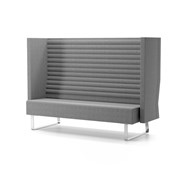 Mr. Box Highback 3-pers. sofa, sølv medestel