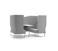 Mr Box Meeting Point Highback 2-pers. sofa, sølv medestel