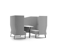 Mr Box Meeting Point Highback 2-pers. sofa, sort medestel