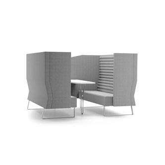 Mr Box Meeting Point Highback 3-pers. sofa, sølv medestel