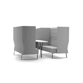 Mr Box Meeting Point Highback 3-pers. sofa, sort medestel