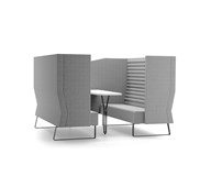 Mr Box Meeting Point Highback 3-pers. sofa, sort medestel