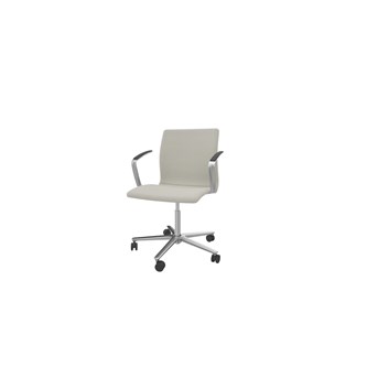 Tekla konferencestol glat ryg, poleret 5-kryds m/hjul