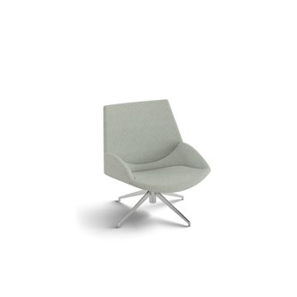 Size lænestol med højt krydsstel i poleret alu