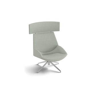 Size lænestol med højt krydsstel i poleret alu