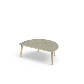 Grow bord linoleum halvrundt 120-80 cm sort manchet
