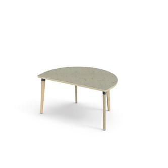 Grow bord linoleum halvrundt 120-80 cm sort manchet