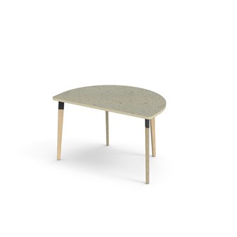 Grow bord linoleum halvrundt 120-80 cm sort manchet
