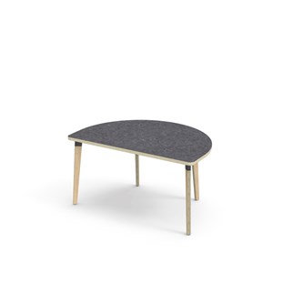 Grow bord linoleum halvrundt 120-80 cm sort manchet