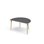 Grow bord linoleum halvrundt 120-80 cm sort manchet