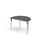 Grow bord linoleum halvrundt 120-80 cm sort manchet