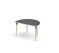 Grow bord linoleum halvrundt 120-80 cm sort manchet