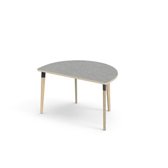 Grow bord linoleum halvrundt 120-80 cm sort manchet
