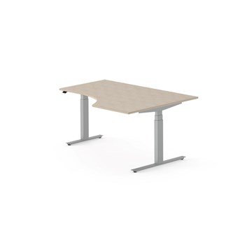Work skrivebord højre 160x120 cm, sølv stel