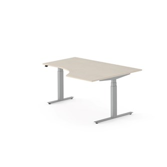 Work skrivebord højre 160x120 cm, sølv stel