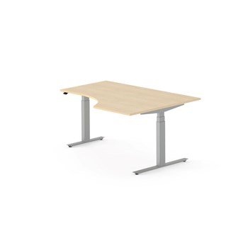 Work skrivebord højre 160x120 cm, sølv stel