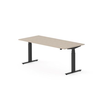 Work skrivebord 180x80 cm, sort stel