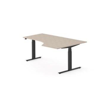 Work skrivebord højre 180x120 cm, sort stel