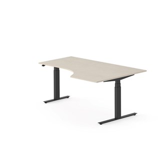 Work skrivebord højre 180x120 cm, sort stel